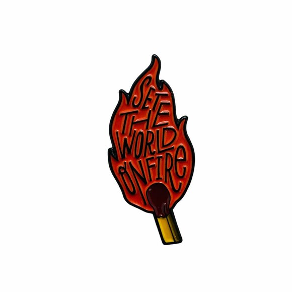⭐Cartoon Set the world on fire Enamel Pin Matches Flame Blaze Brooch Bag Clothes - Picture 5 of 6